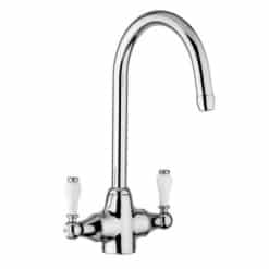 Savio Swan Neck Tap Porcelain Levers