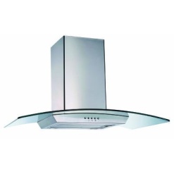 Curved Glass Chimney Hood 600mm